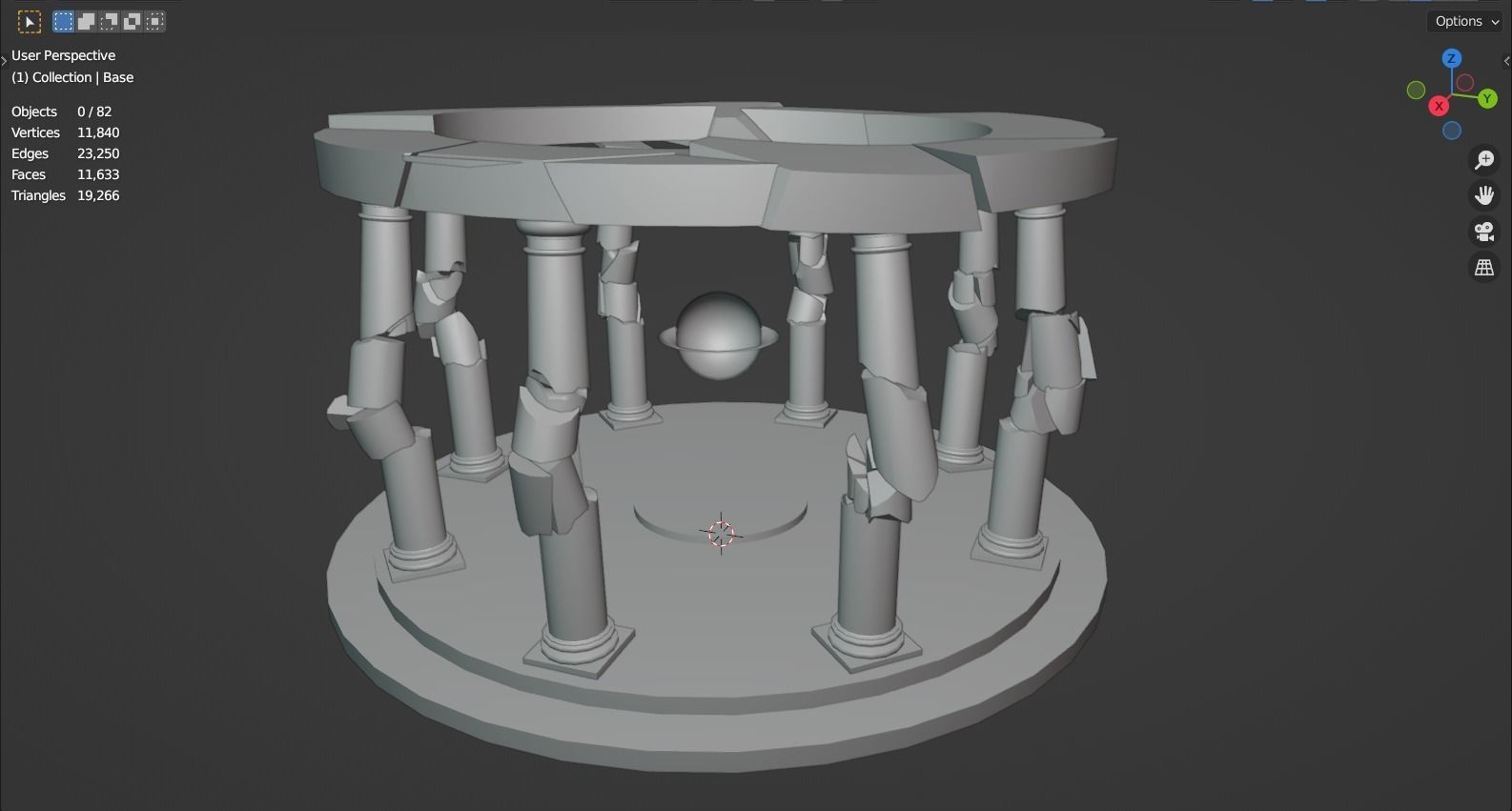 Temple of Time Low-poly 3D model_9