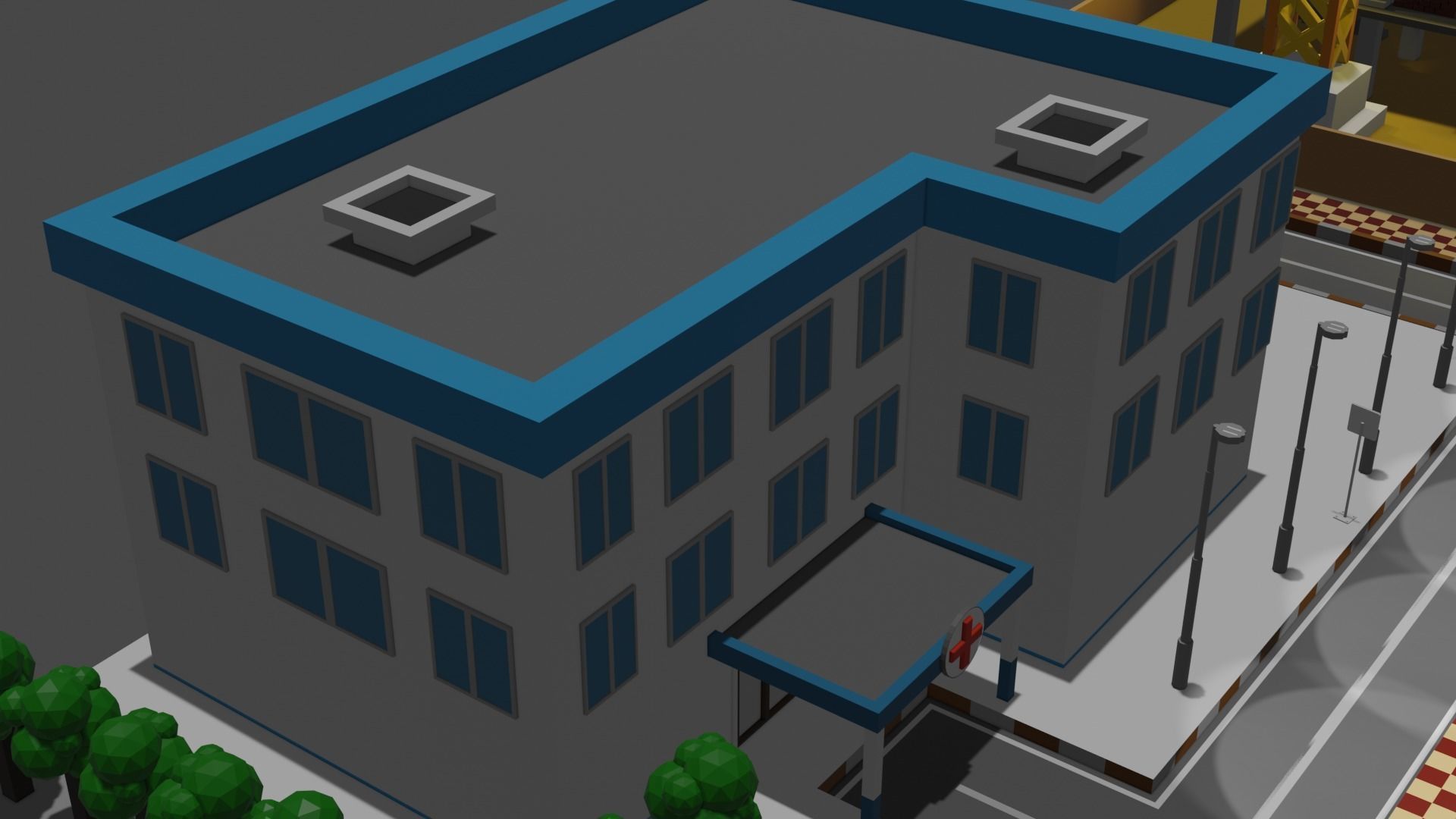 Lowpoly Industrial City Low-poly 3D model_14