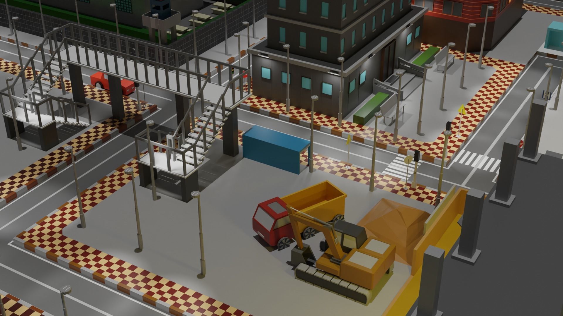 Lowpoly Industrial City Low-poly 3D model_20