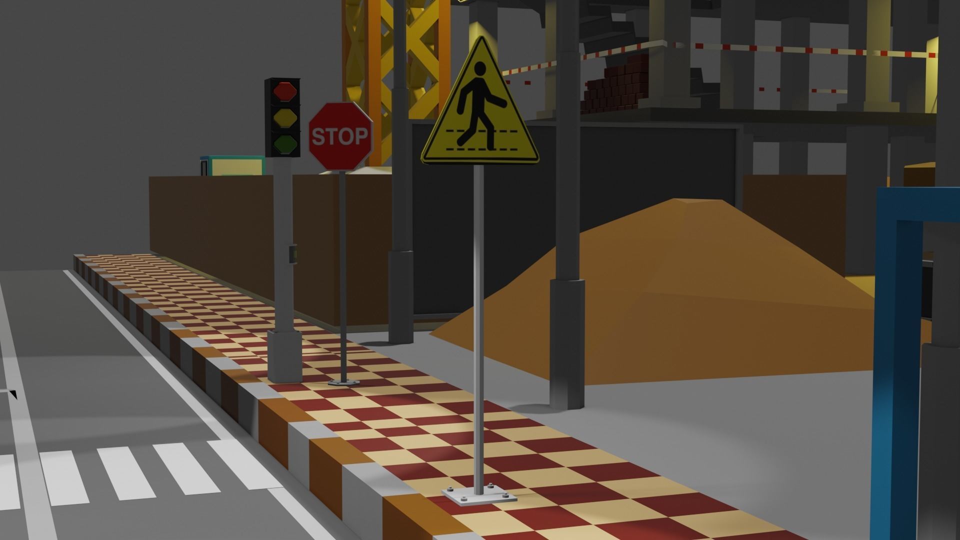 Lowpoly Industrial City Low-poly 3D model_22