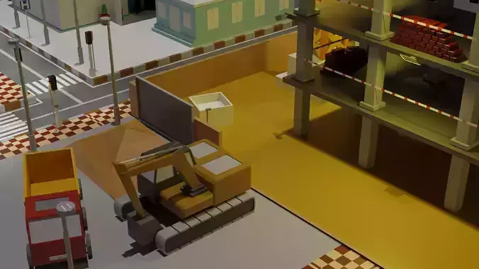 Lowpoly Industrial City