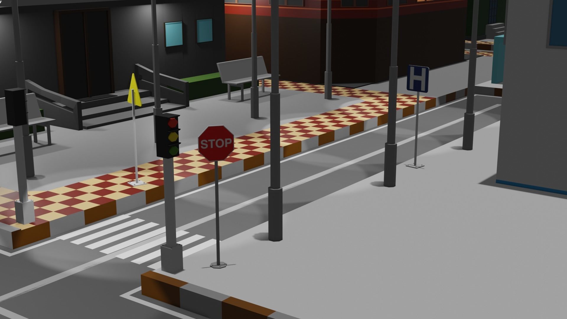 Lowpoly Industrial City Low-poly 3D model_24