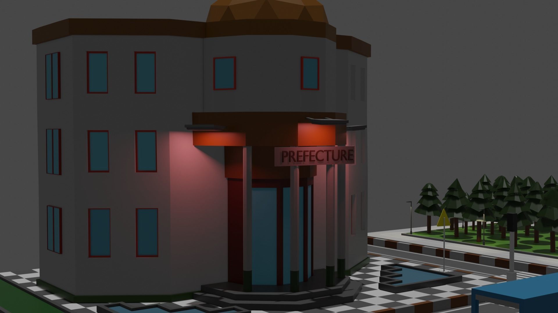 Lowpoly Industrial City Low-poly 3D model_5