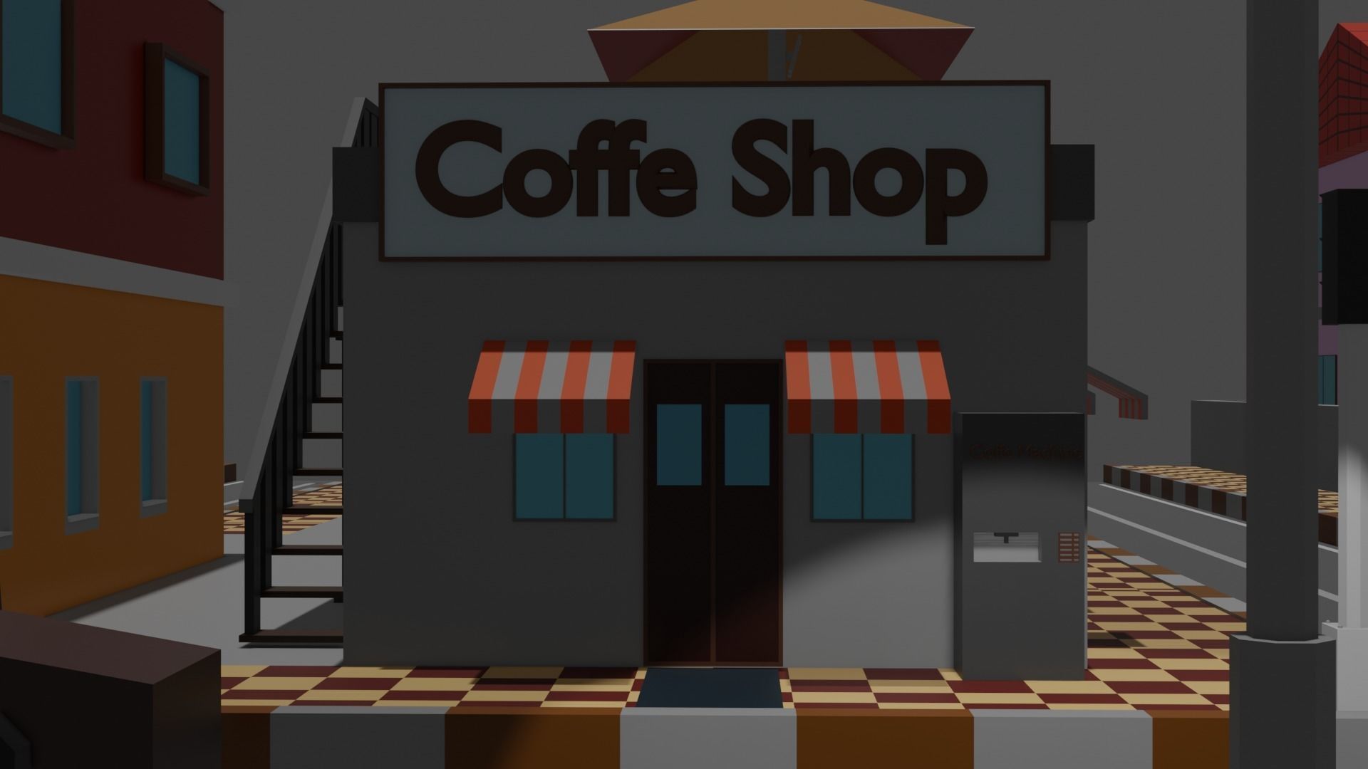 Lowpoly Industrial City Low-poly 3D model_4