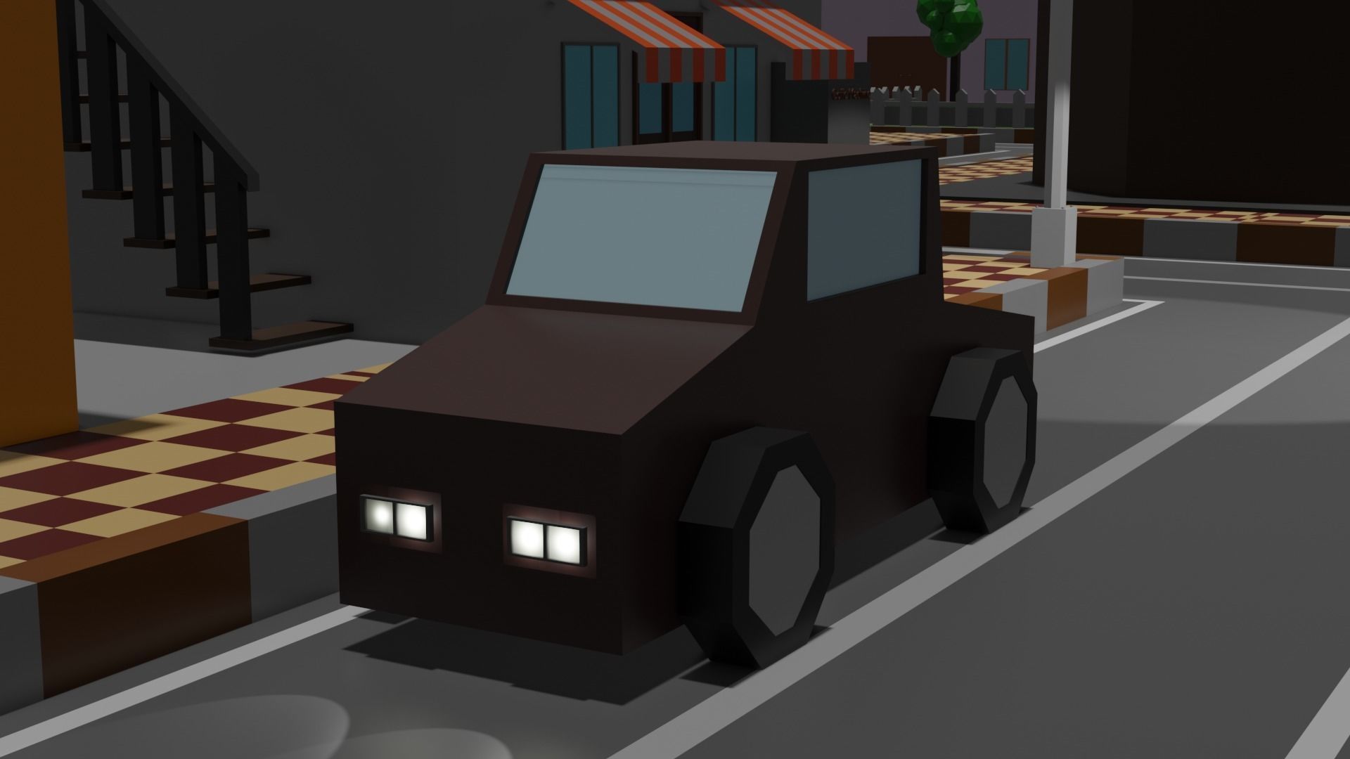 Lowpoly Industrial City Low-poly 3D model_7