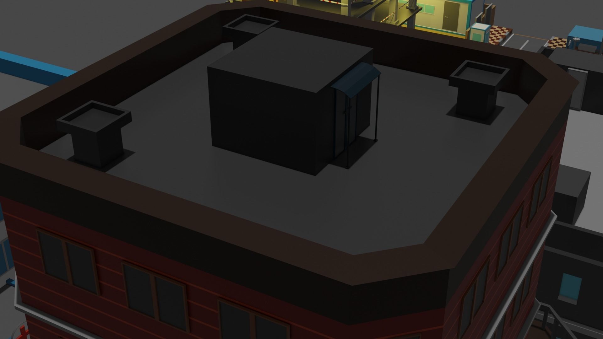 Lowpoly Industrial City Low-poly 3D model_26