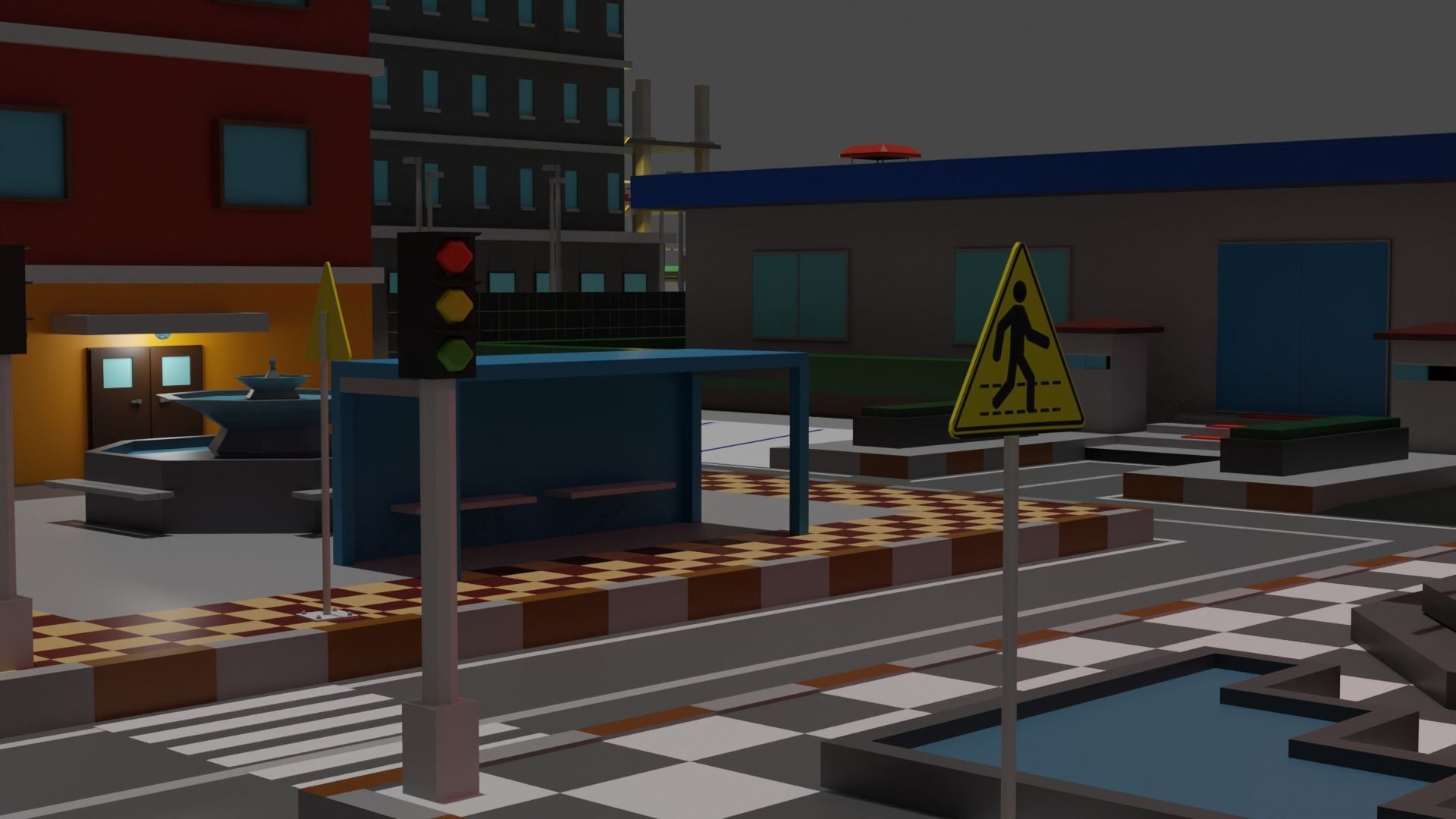 Lowpoly Industrial City Low-poly 3D model_21