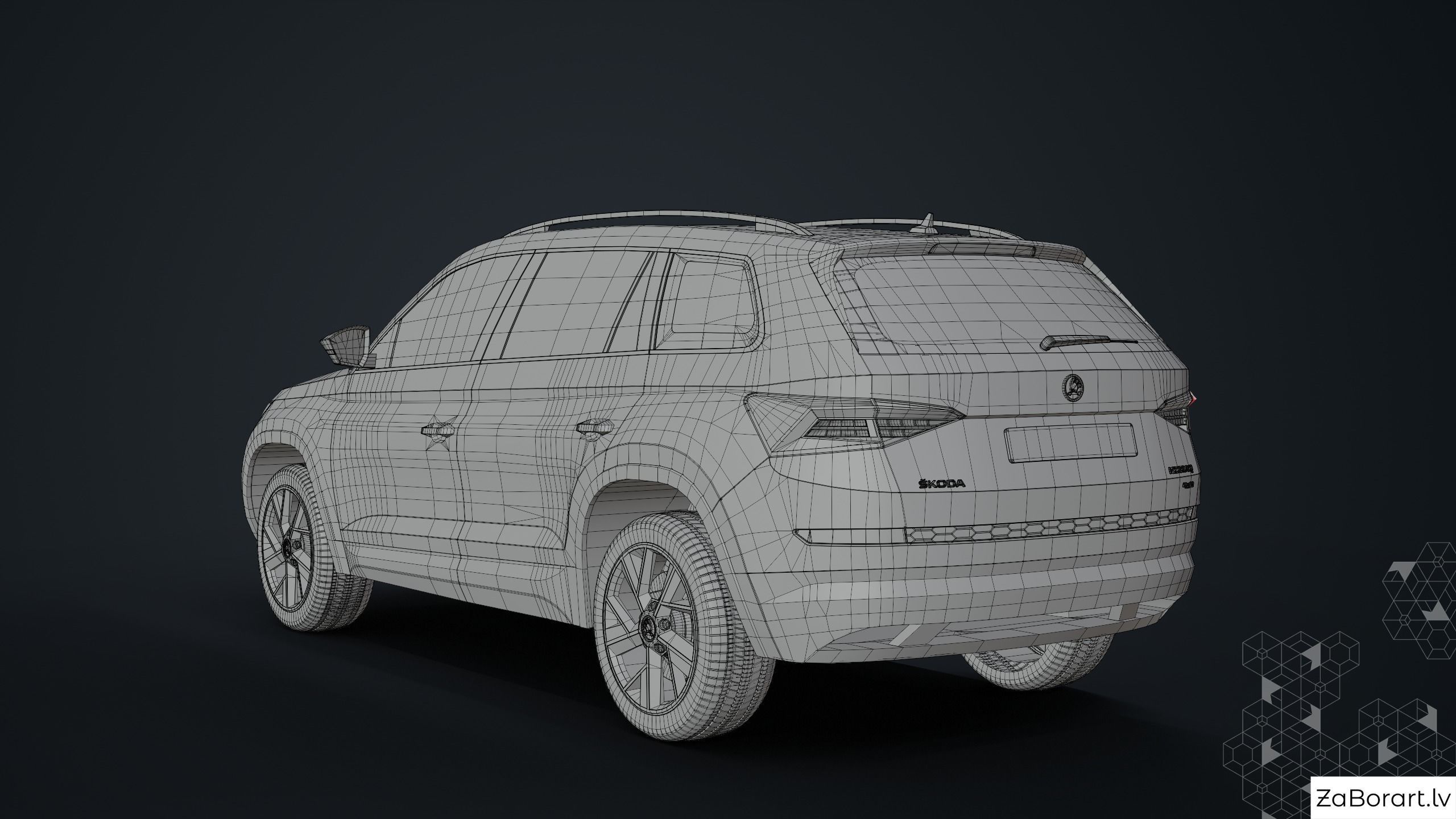 Skoda Kodiaq 2017 Low-poly 3D model_9