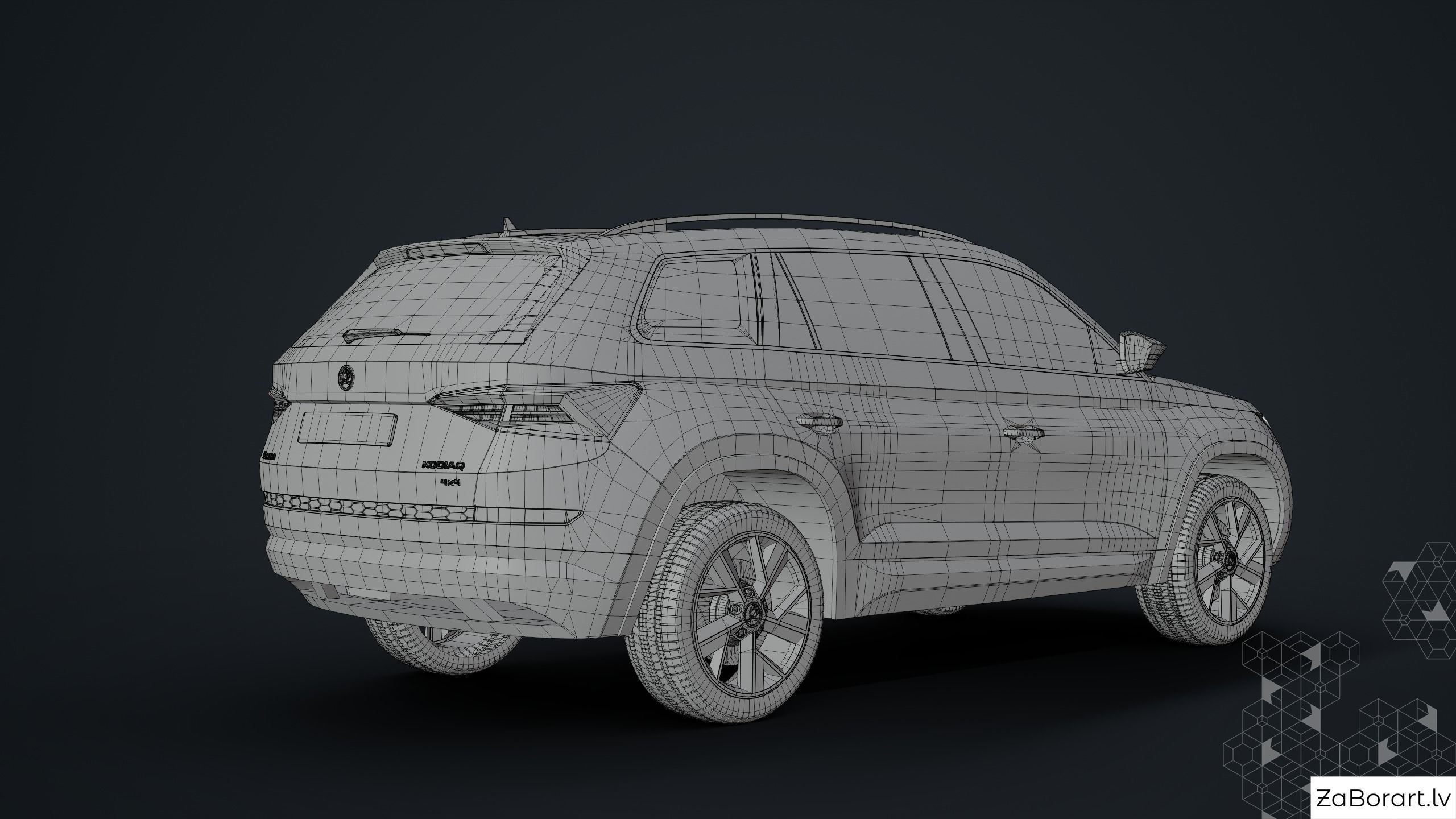 Skoda Kodiaq 2017 Low-poly 3D model_11