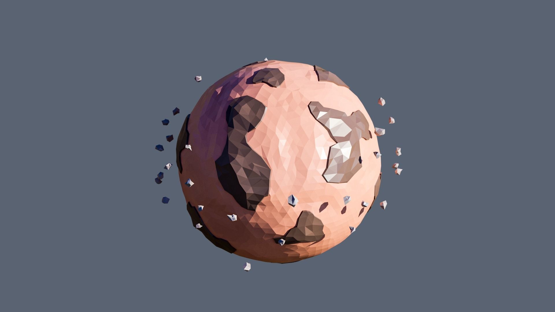 Planets Low-poly 3D model_9