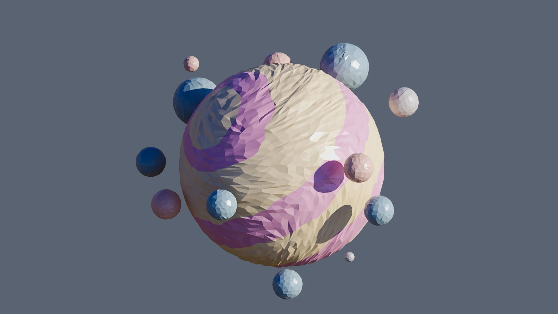 Planets Low-poly 3D model_2