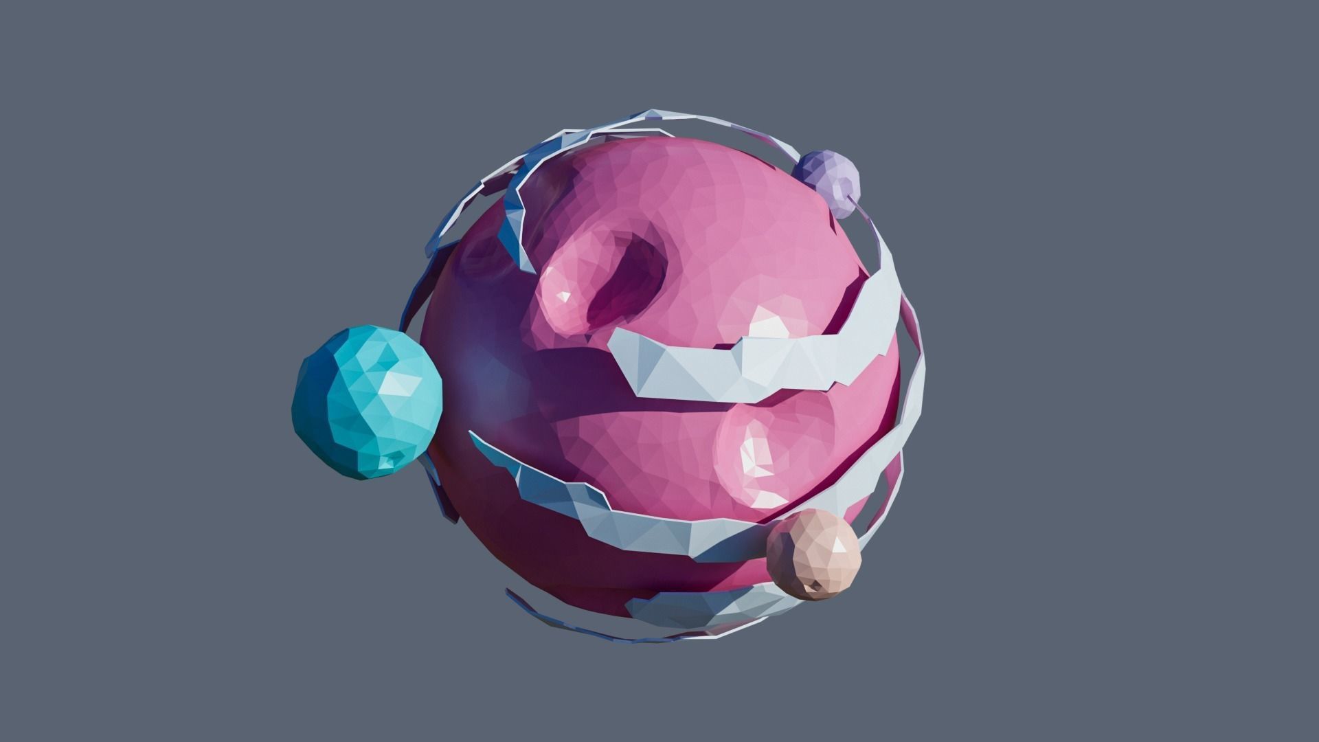 Planets Low-poly 3D model_39