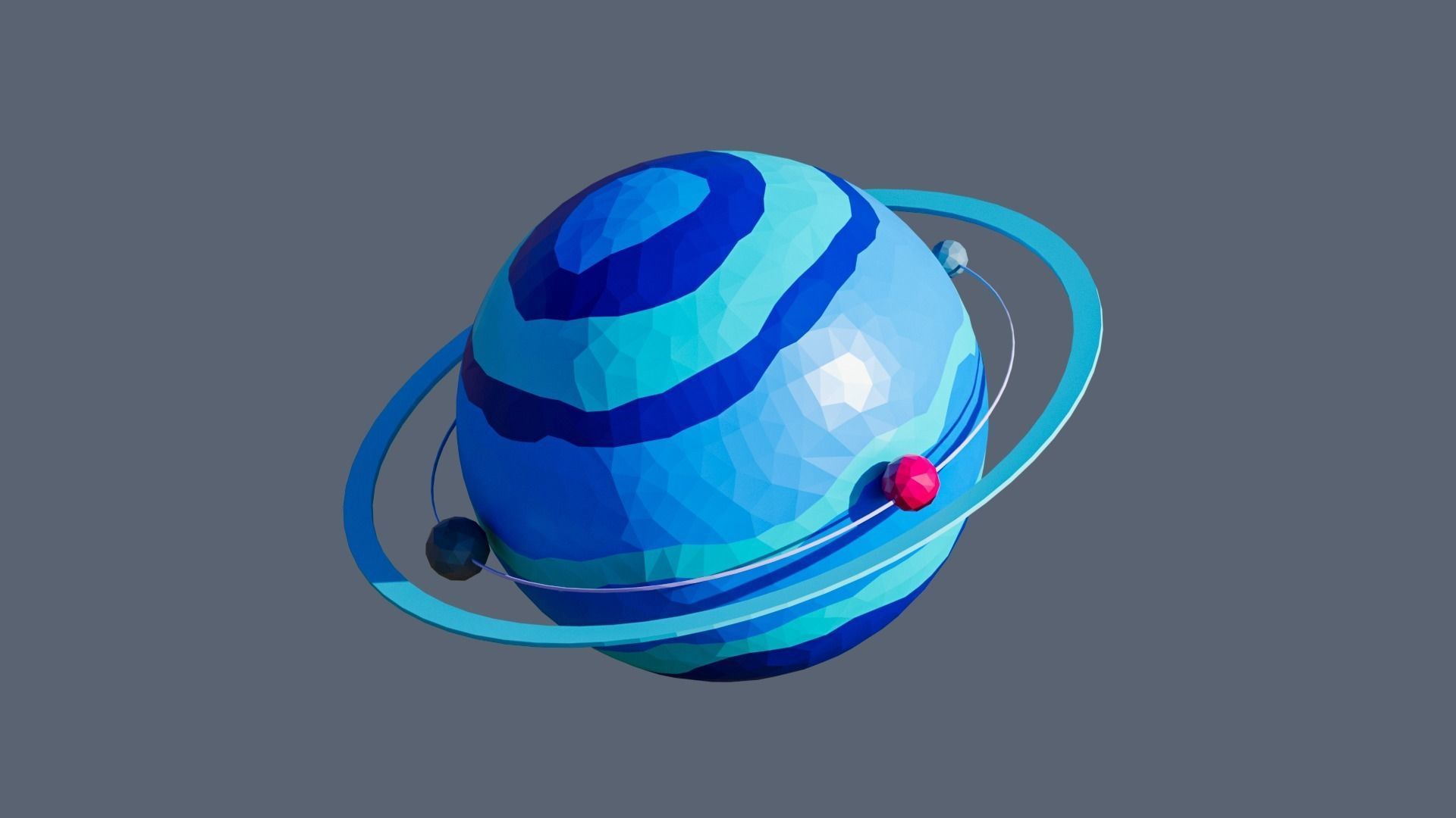 Planets Low-poly 3D model_25