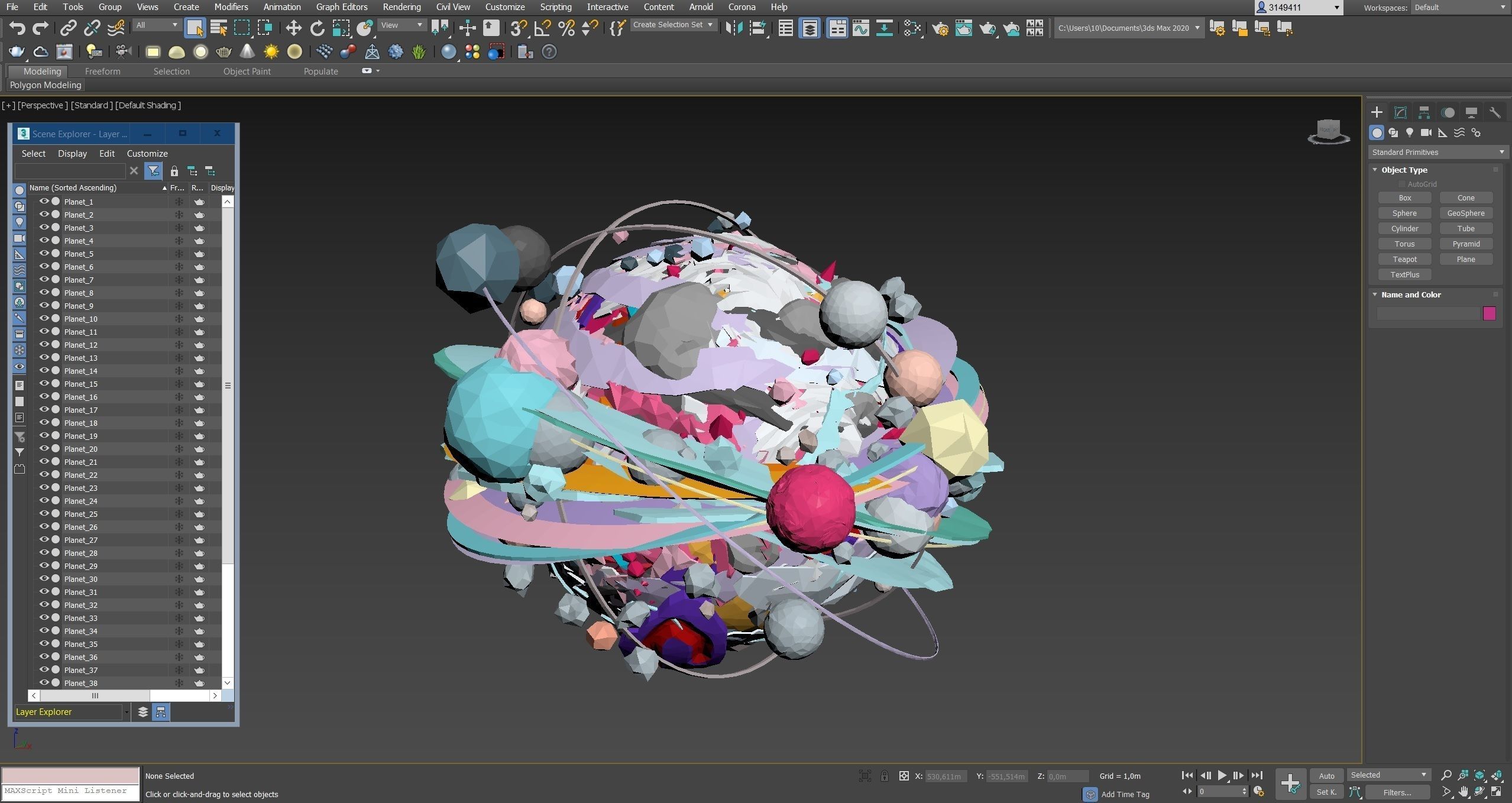 Planets Low-poly 3D model_55