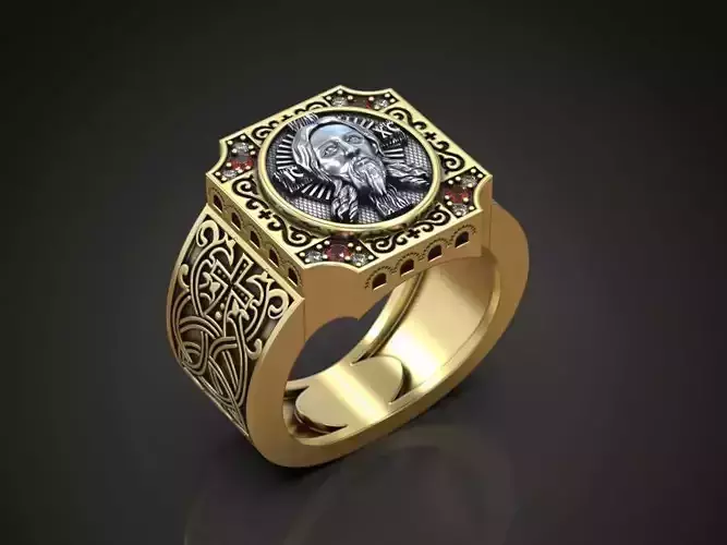 Ring Jesus orthodox christianity  prayer gems patterns