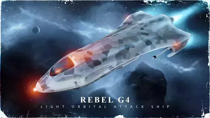 Sci-Fi Military Spaceship - Rebel G4 3D print model