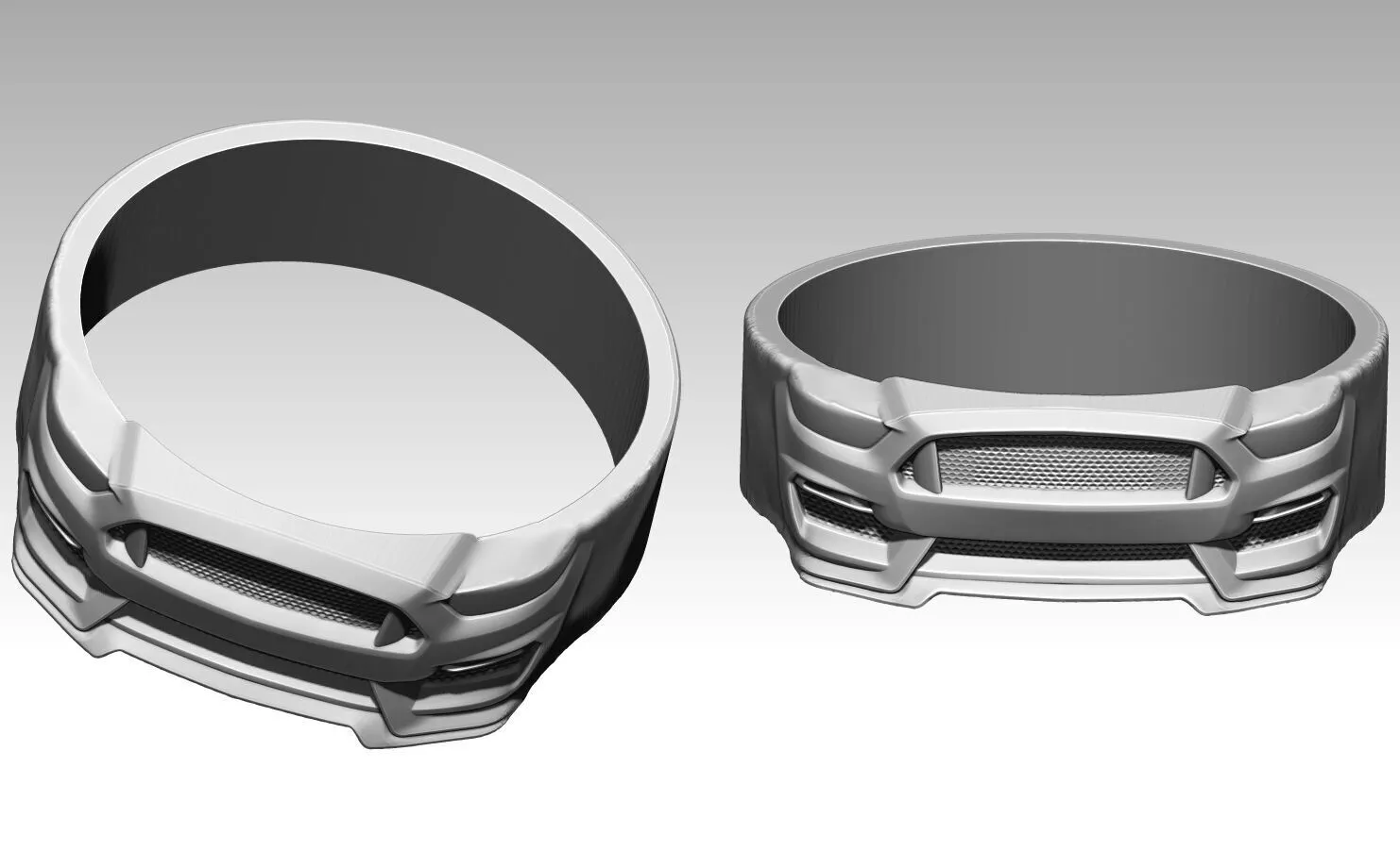 Fury Front Mustang Jewel Ring 3D print model
