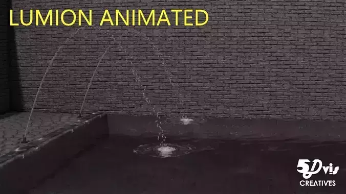 LUMION ANIMATED FOUNTAIN Jet arc fountain HIGH ANGLE PARABOLA