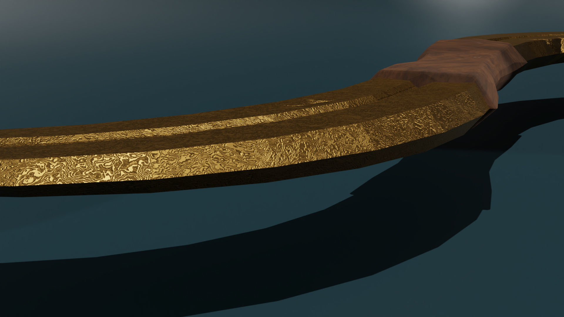 game ready low poly sword golden horn Free low-poly 3D model_3