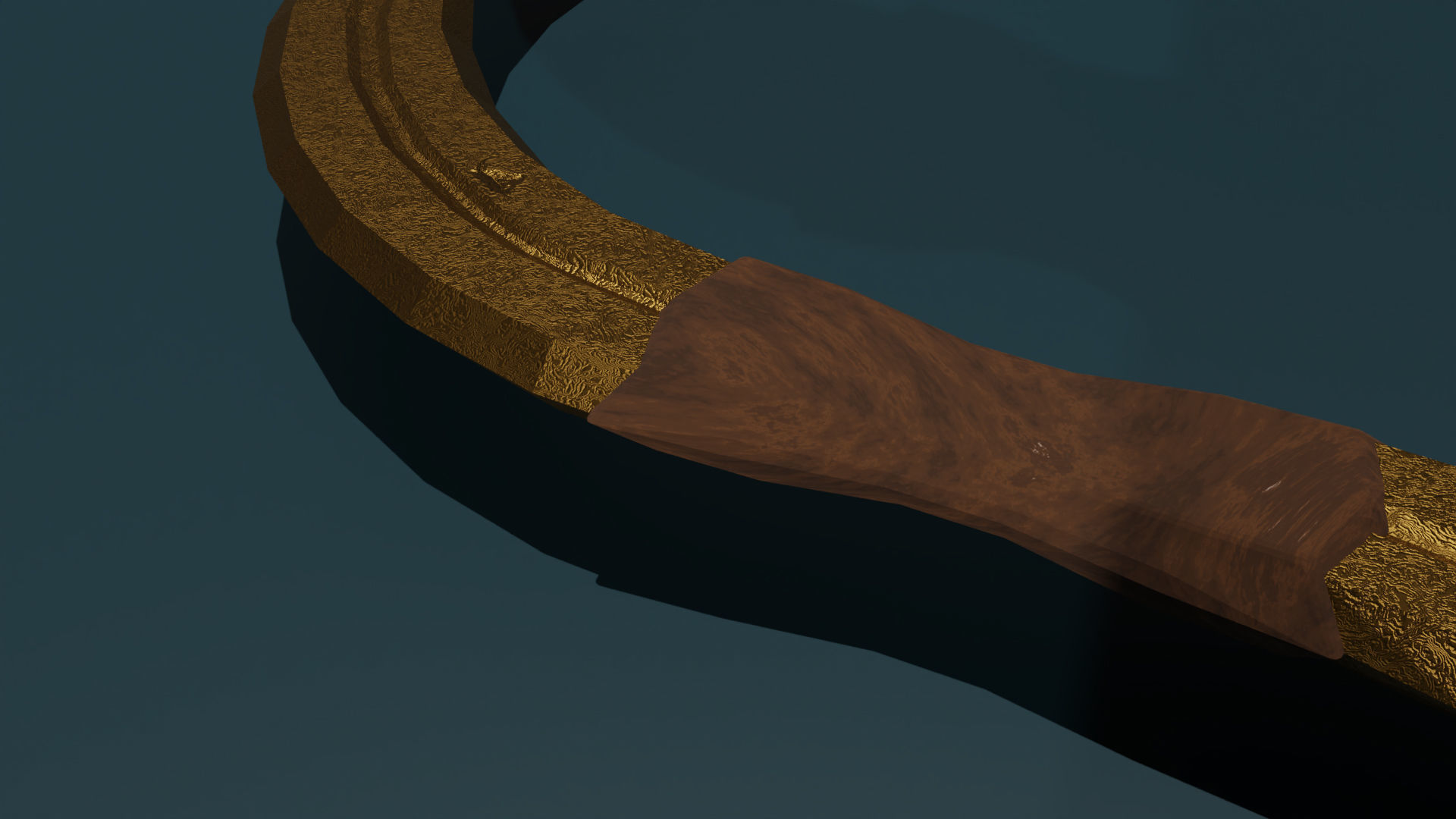 game ready low poly sword golden horn Free low-poly 3D model_4