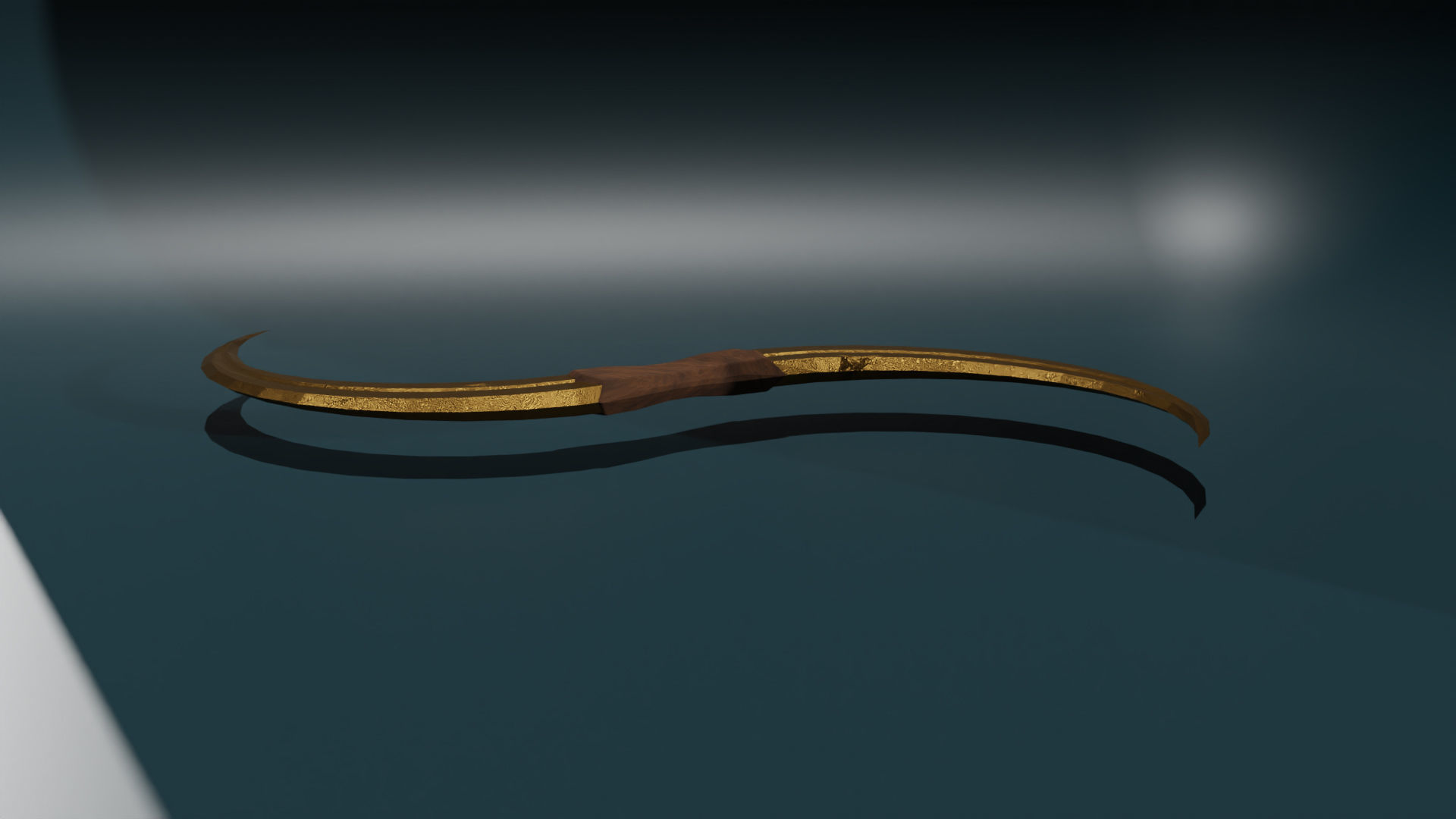 game ready low poly sword golden horn Free low-poly 3D model_2