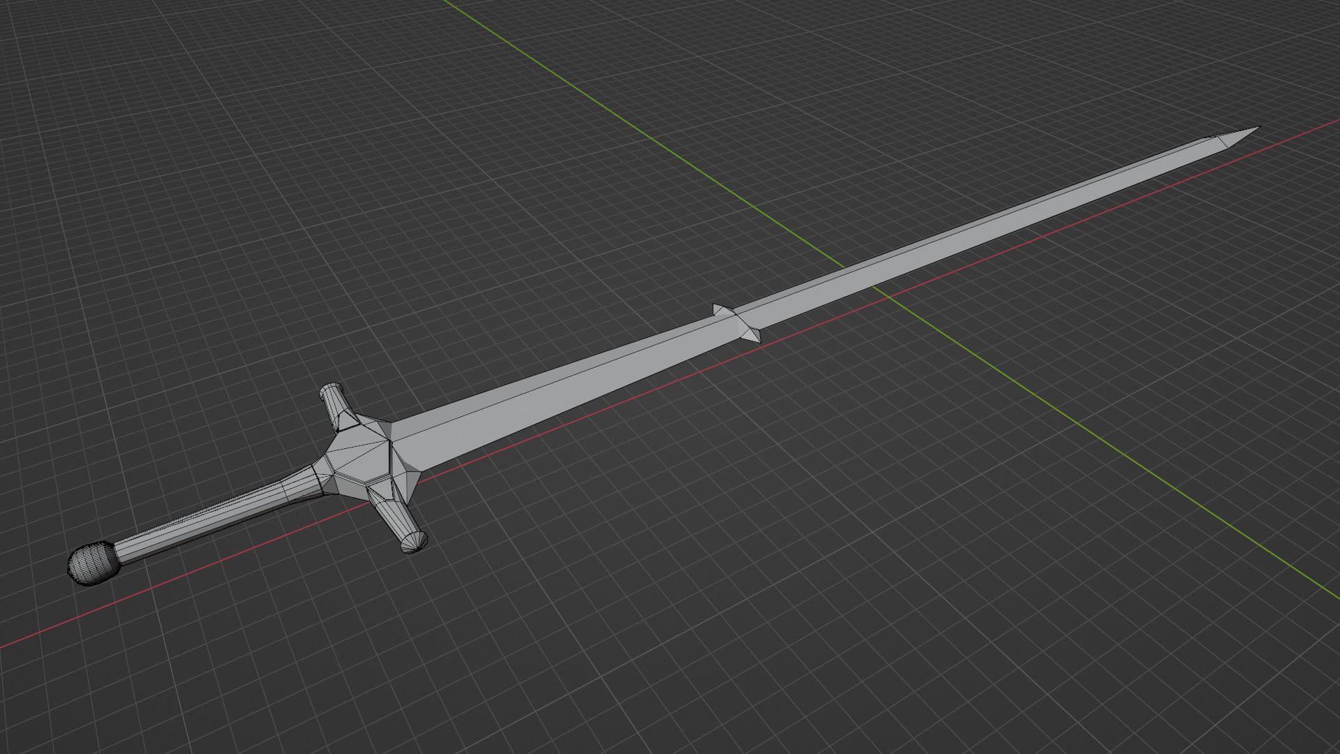game ready low poly sword Free 3D model_5