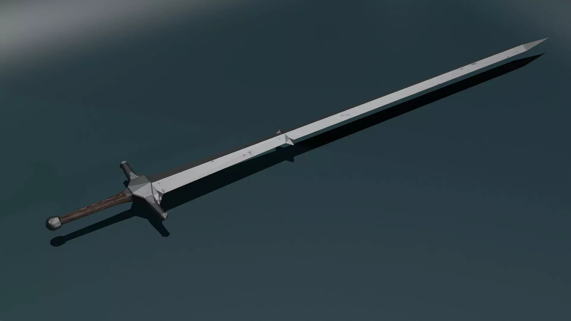 game ready low poly sword Free 3D model_0