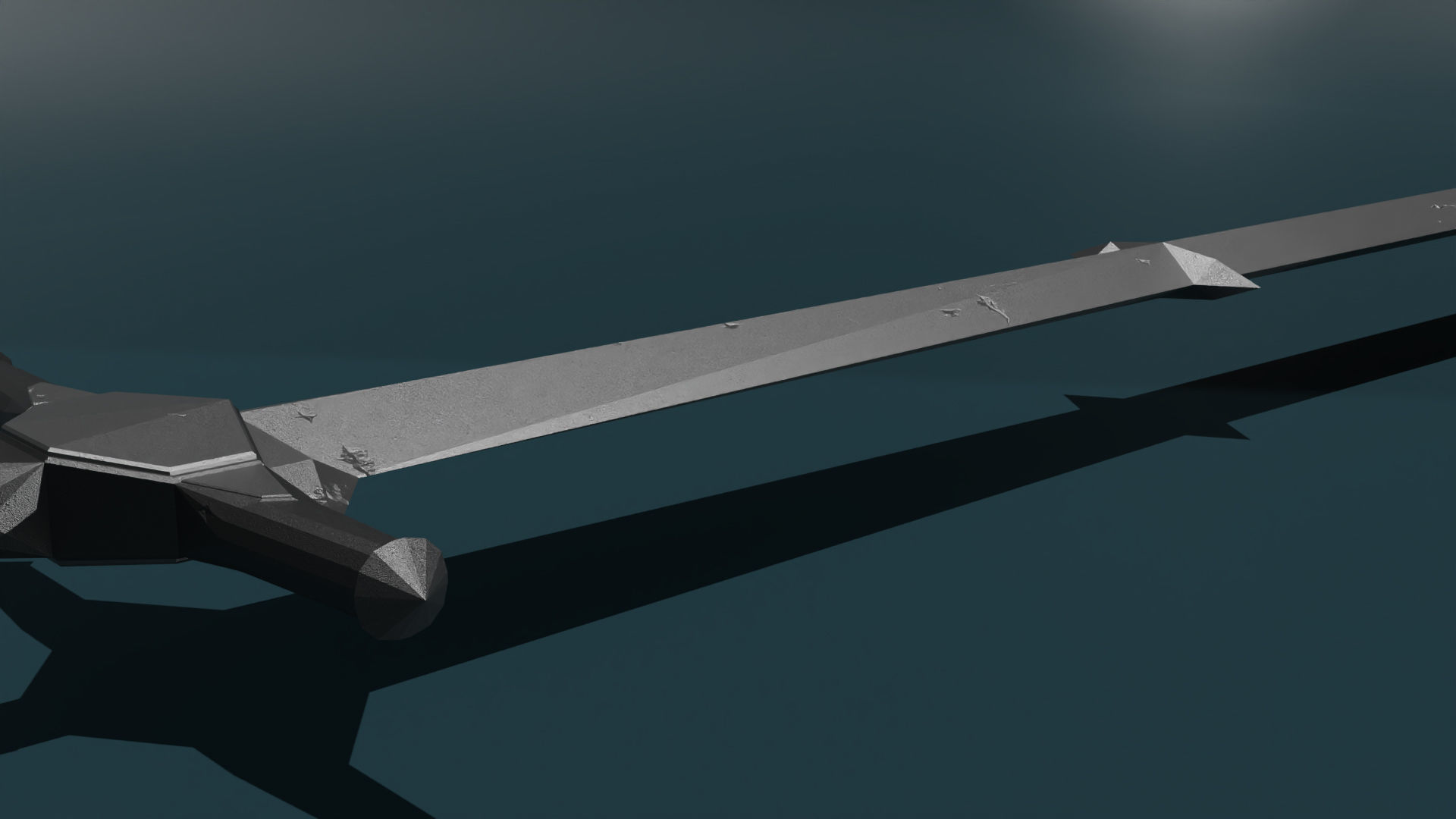 game ready low poly sword Free 3D model_3