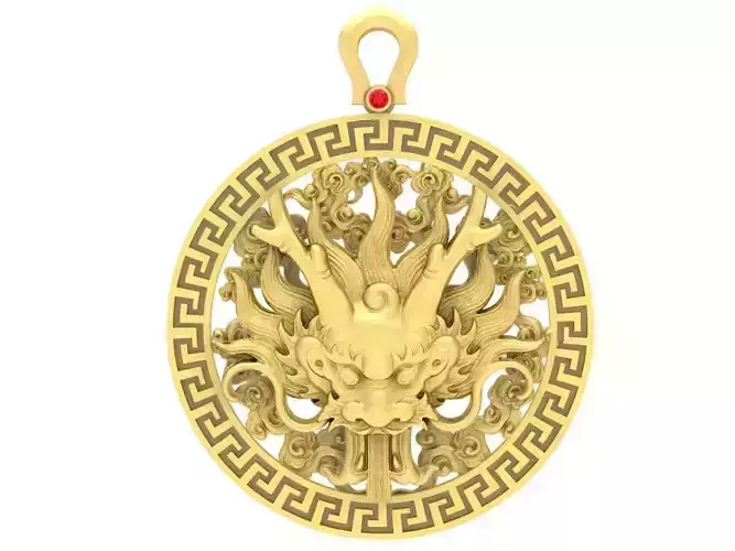 zodiac china head dragon pendant 3643