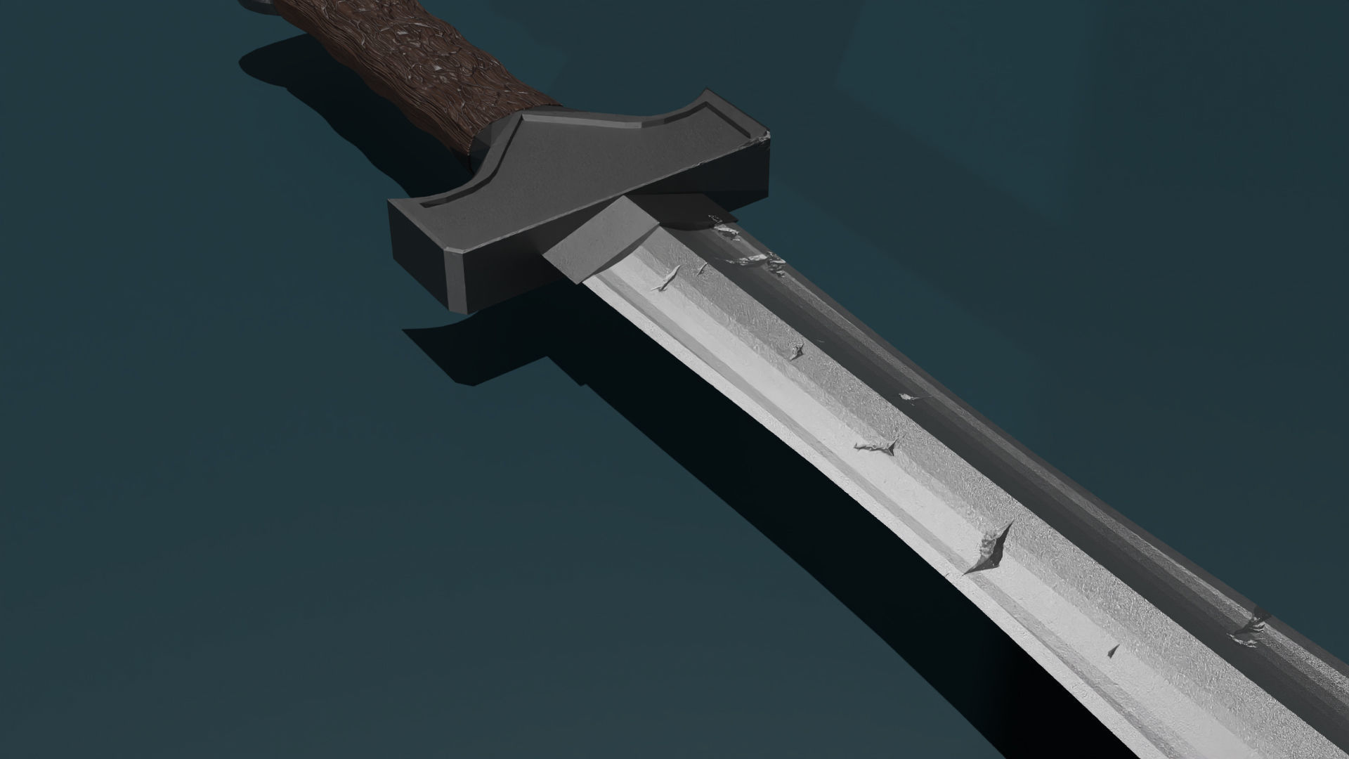 game ready low poly sword Free 3D model_4