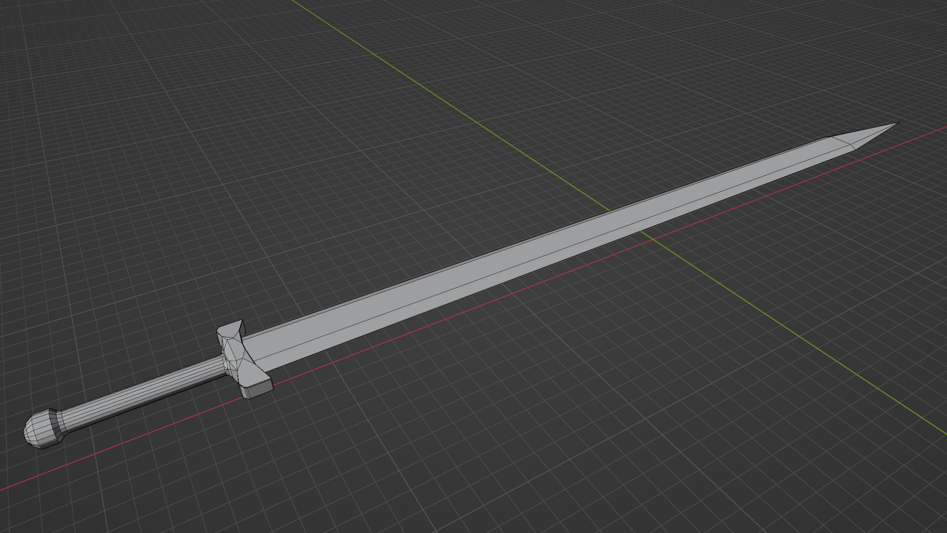 game ready low poly sword Free 3D model_5