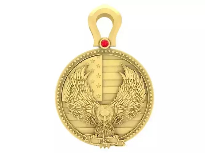 lucky army usa eagle pendant 3644