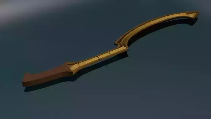 game ready low poly sword with wooden handle
