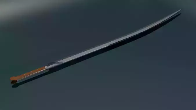game ready low poly sword samurai
