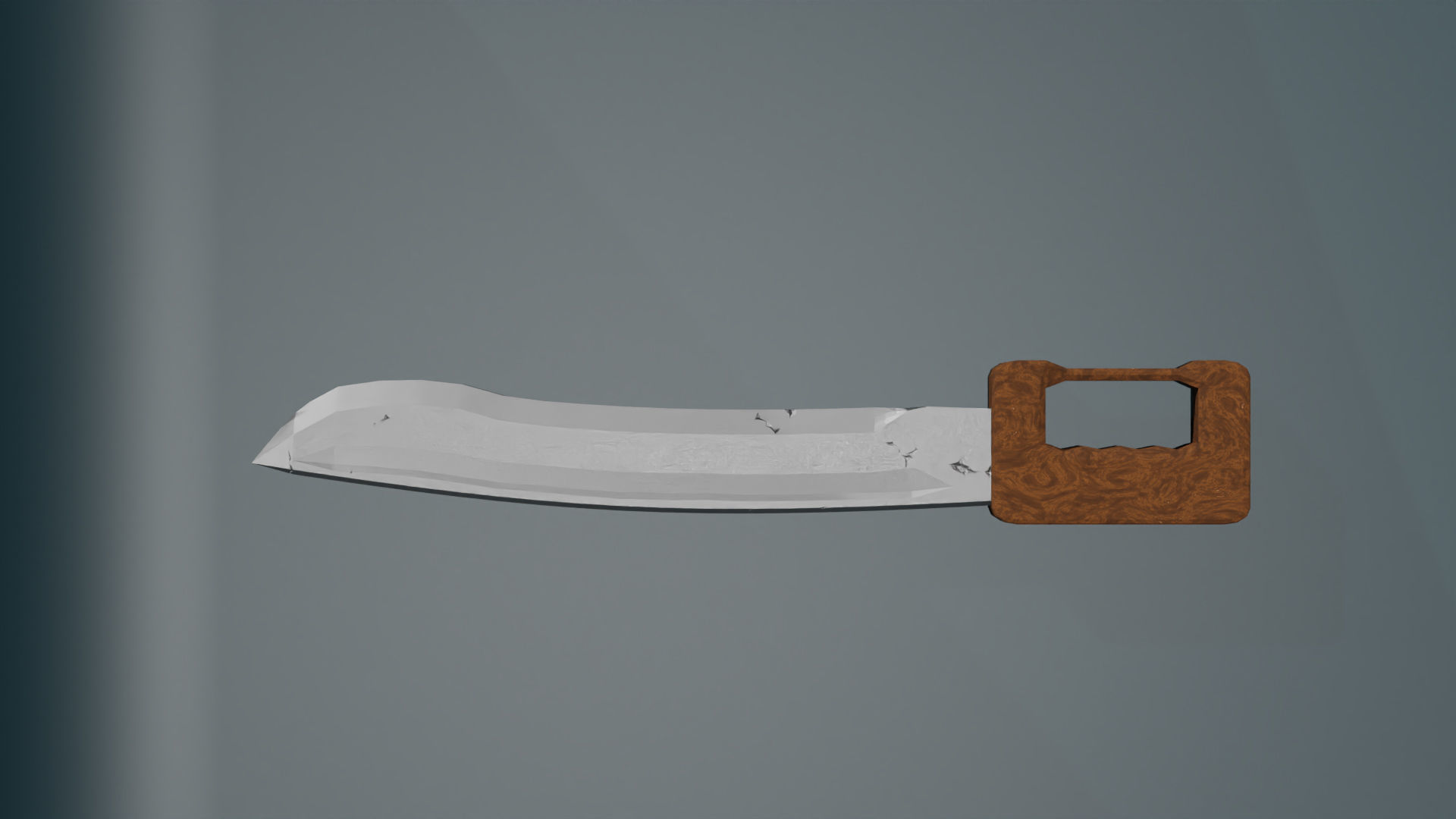 game ready low poly sword knife with wooden handle Free 3D model_1