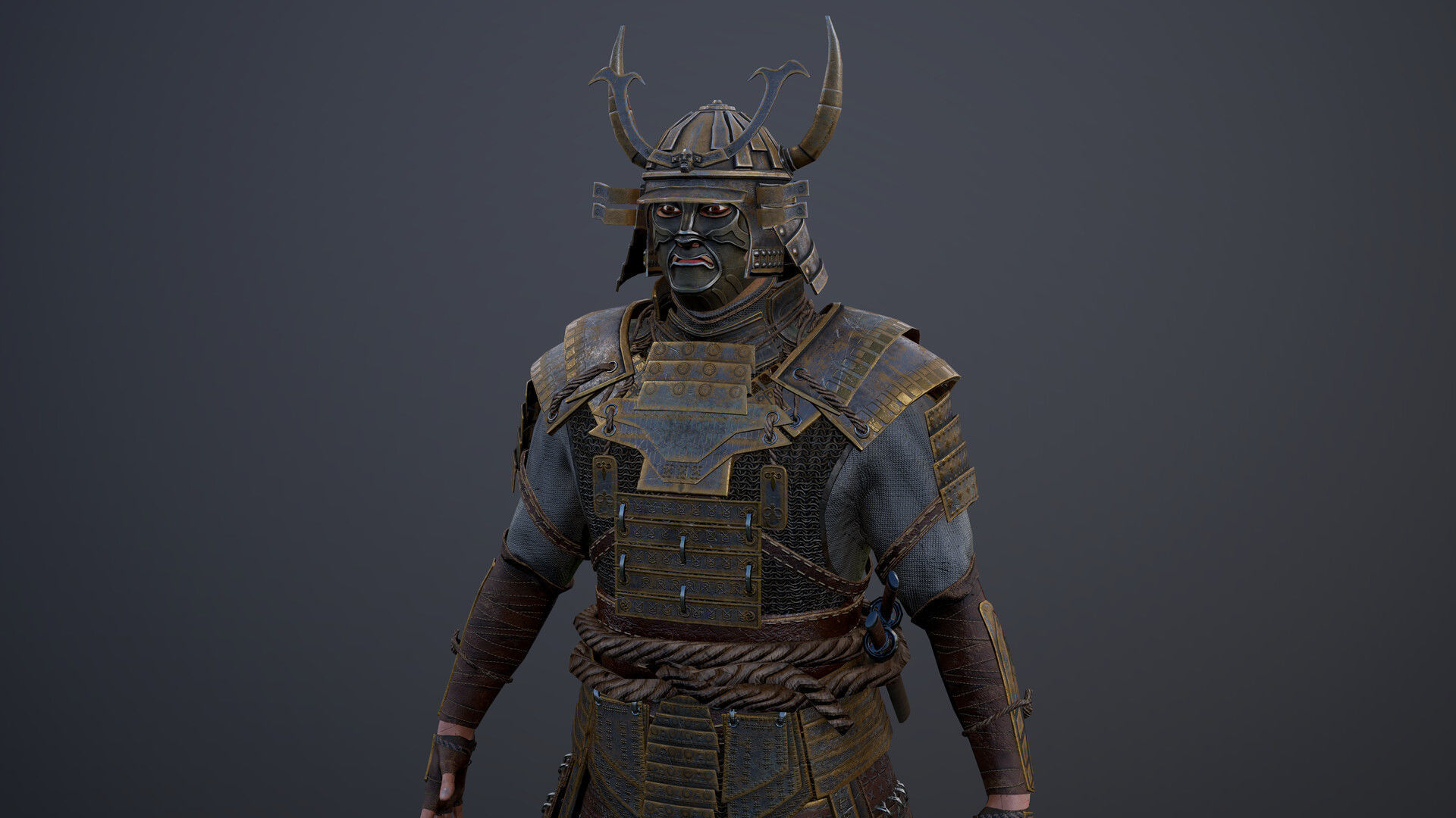 Samurai Boss Low-poly 3D model_19