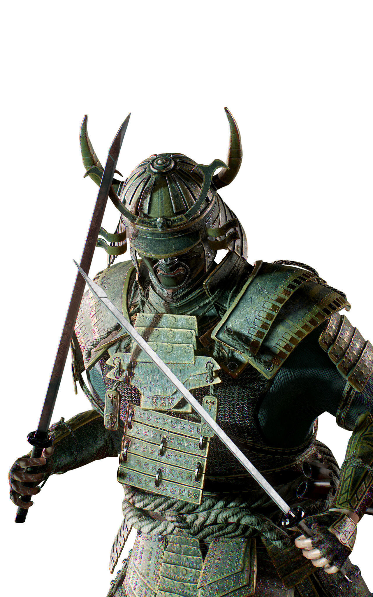 Samurai Boss Low-poly 3D model_7