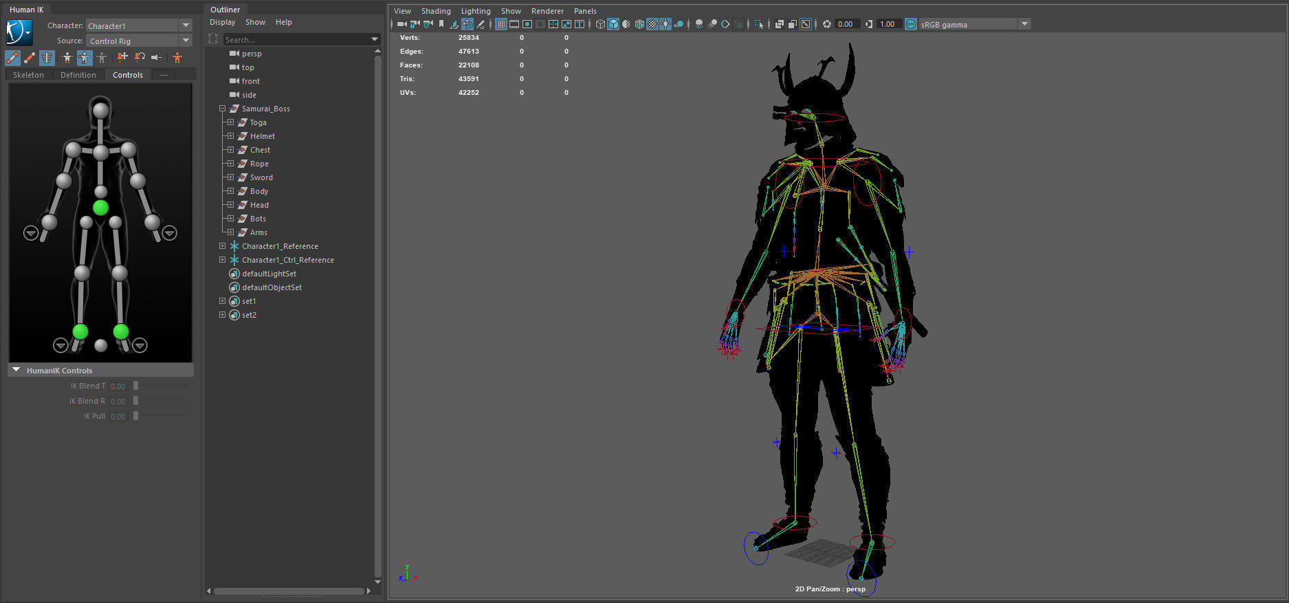 Samurai Boss Low-poly 3D model_15
