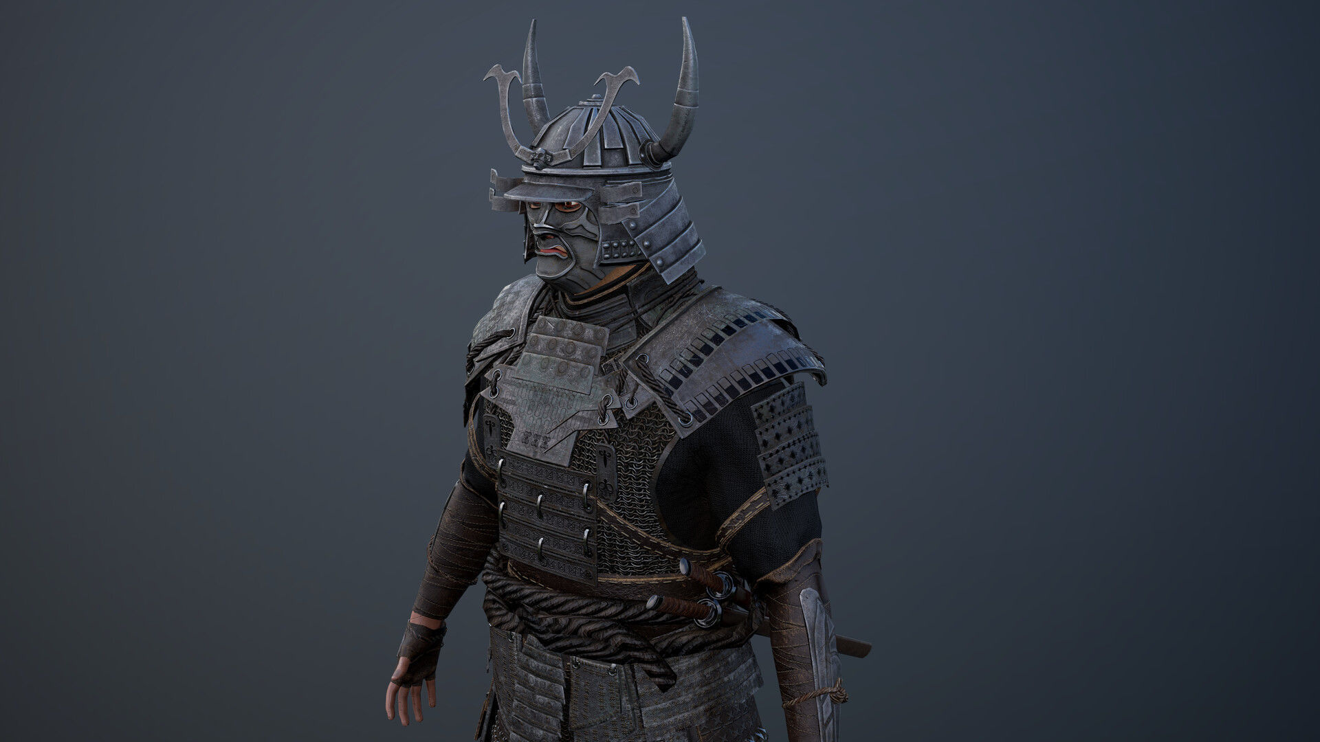 Samurai Boss Low-poly 3D model_27