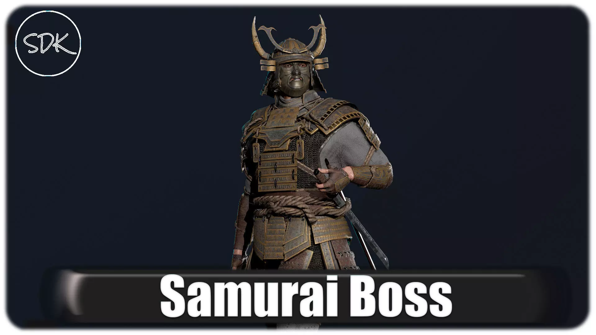 Samurai Boss Low-poly 3D model_0