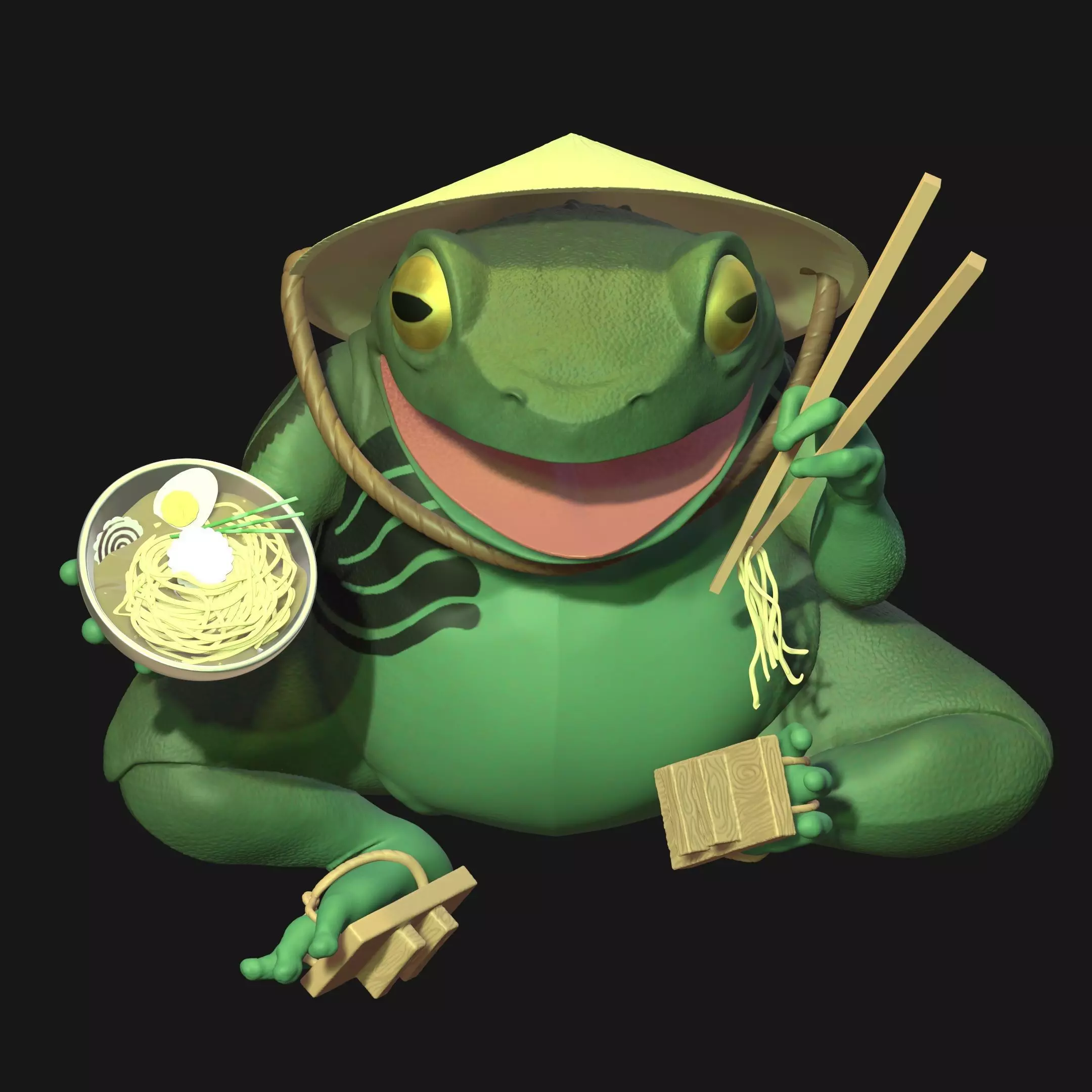 Ramen Frog 3D model_0