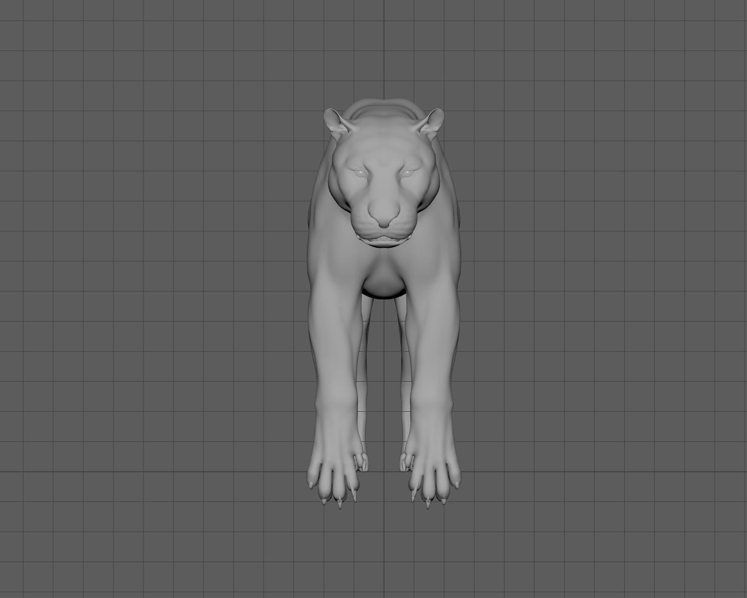 Tiger with bones and UVs 3D model_2