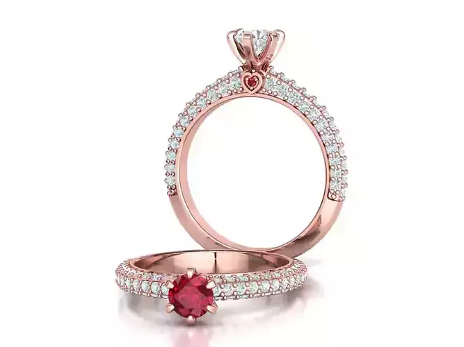 Own Design Solitaire Diamond Engagement Ring with 5mm stone