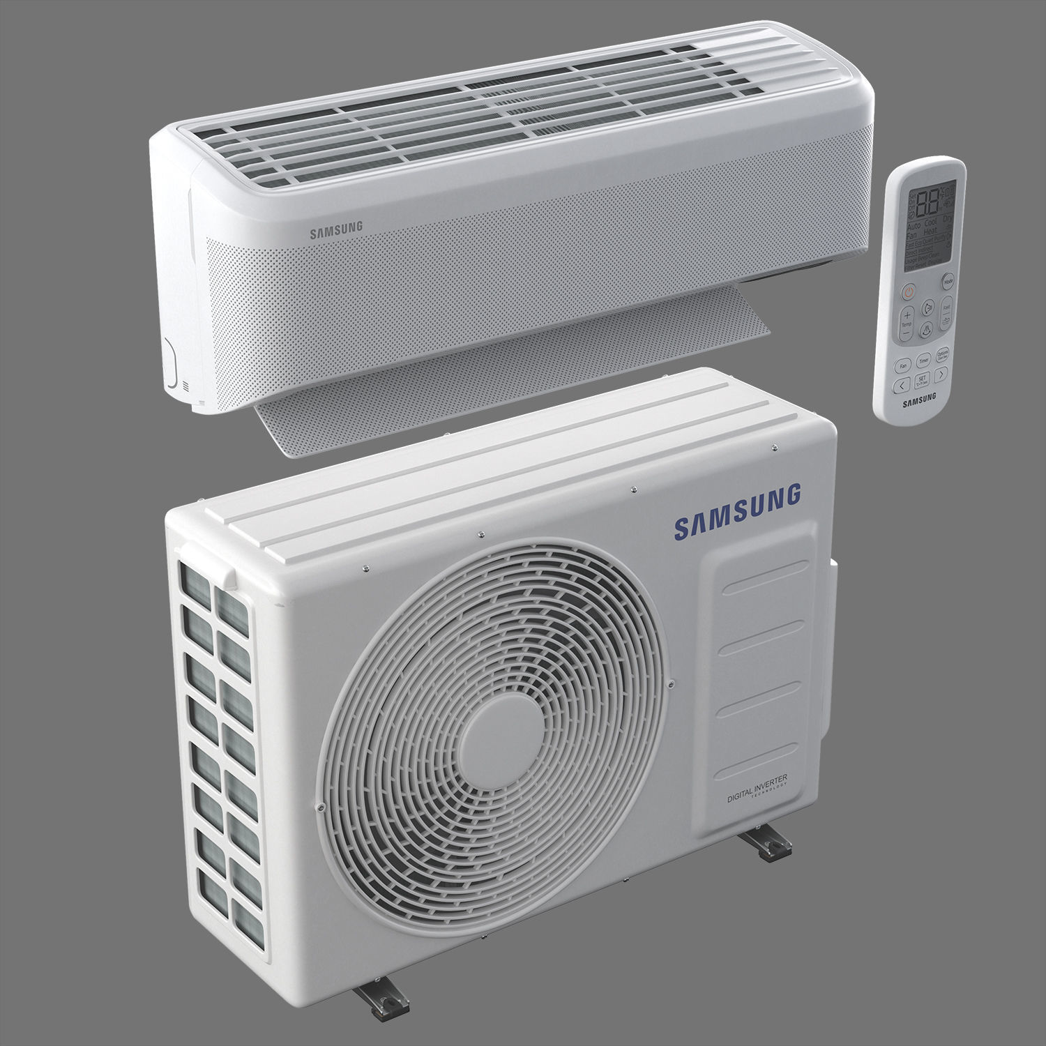 Air conditioner Samsung AR9500T Wind Free Low-poly 3D model_1