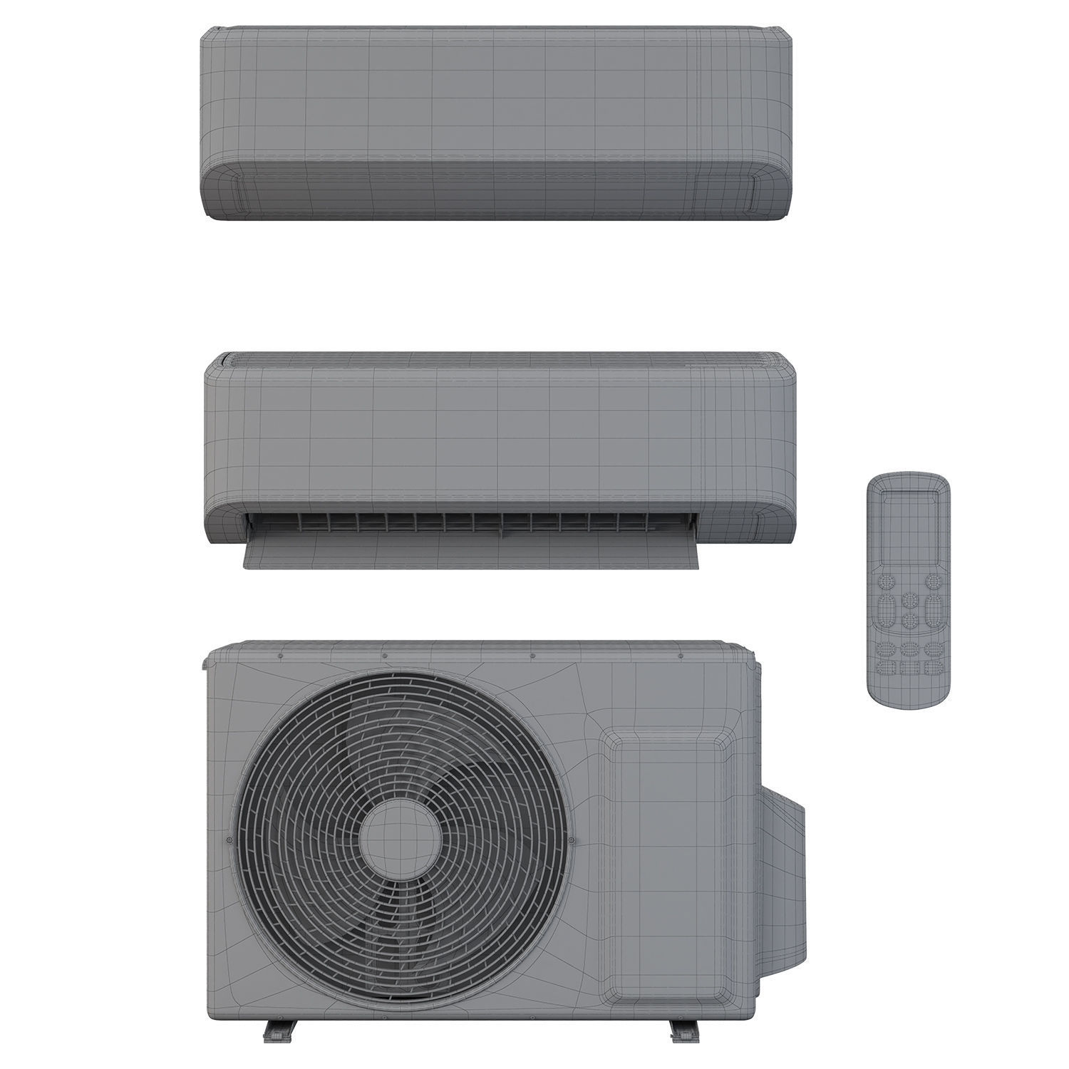 Air conditioner Samsung AR9500T Wind Free Low-poly 3D model_6