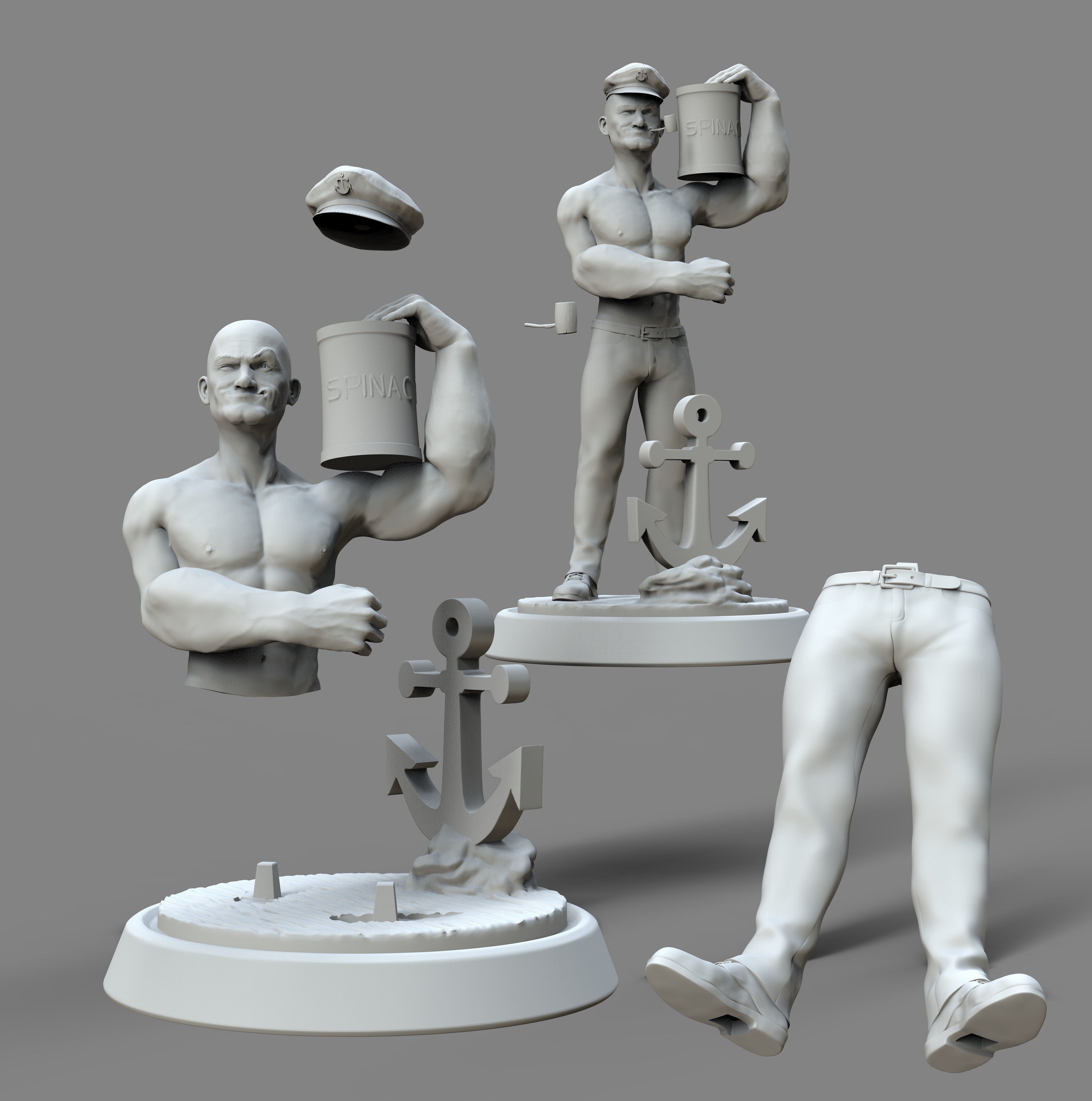 Popeye el marino 3D print model_1