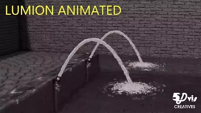 LUMION ANIMATED FOUNTAIN Jet arc fountain CHAMPAGNE FROTH FLOW 3D model