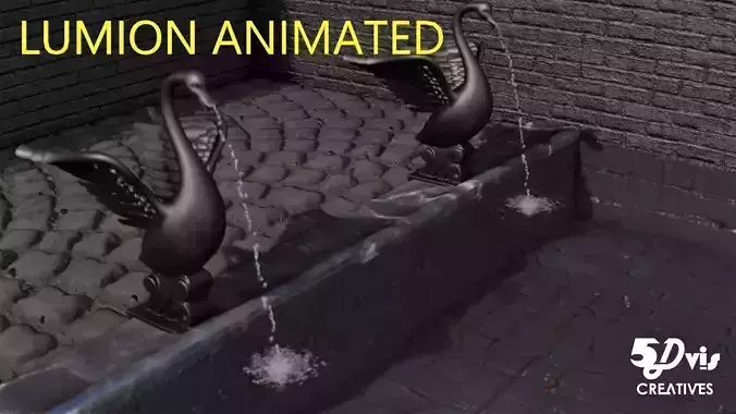 LUMION ANIMATED FOUNTAIN swan figurine water fountain