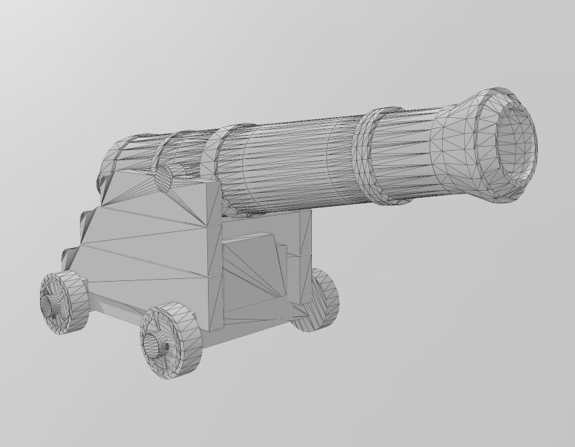 Old Cannon 3D model_3