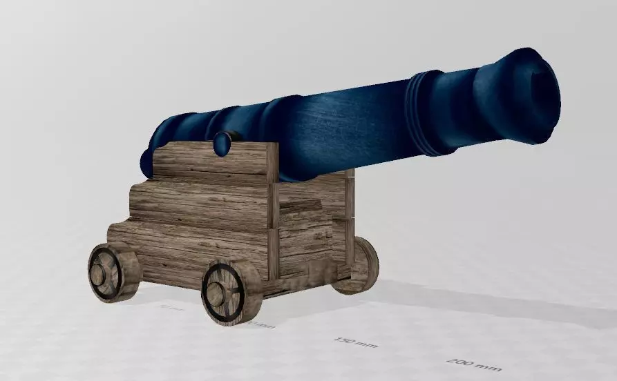 Old Cannon 3D model_0